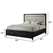 Opel Modern Queen Storage Bed with LED Headboard in Black