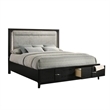 Opel Modern Queen Storage Bed with LED Headboard in Black