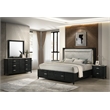 Opel Modern 4 Piece Queen Bedroom Set with Bed Dresser Mirror and Nightstand