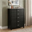 Opel 5 Piece Queen Bedroom Set with Storage Bed Upholstered Headboard and Black