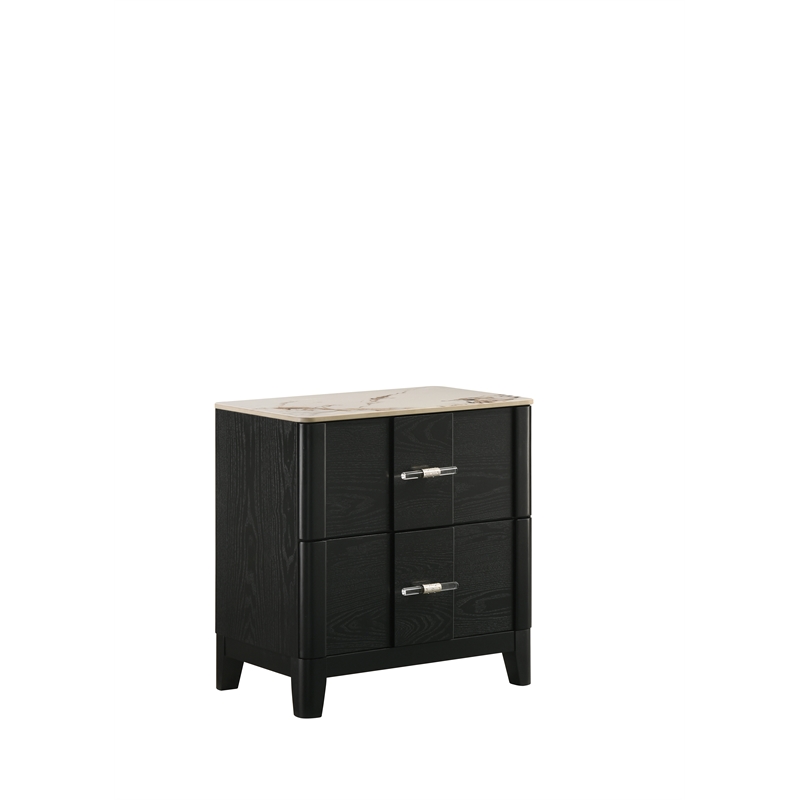 Opel 5 Piece Queen Bedroom Set with Storage Bed Upholstered Headboard and Black
