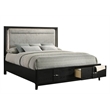 Opel Modern 4 Piece King Bedroom Set with Bed Dresser Mirror and Nightstand