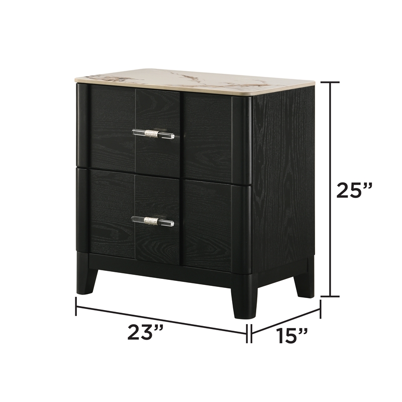 Opel Modern 4 Piece King Bedroom Set with Bed Dresser Mirror and Nightstand