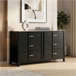 Opel Modern 4 Piece King Bedroom Set with Bed Dresser Mirror and Nightstand