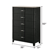 Opel Modern 5Pc King Bedroom Set with Bed Dresser Mirror Chest and Nightstand