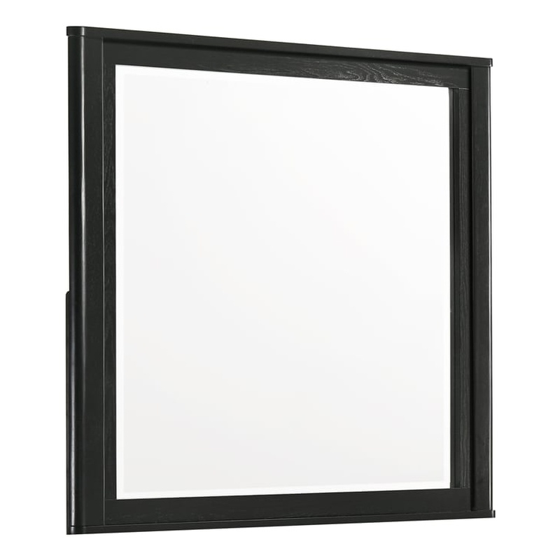 Opel Modern Beveled Bedroom Mirror in Black