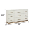 LEXINGTON Modern 9 Drawer Dresser in Beige