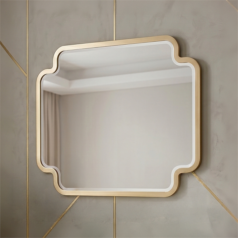 LEXINGTON Modern Framed Bedroom Mirror in Beige