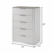 Jazz Contemporary 5 Drawer Chest with White Lacquer Finish