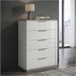 Jazz Contemporary 5 Drawer Chest with White Lacquer Finish