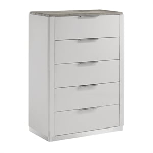 Jazz Contemporary 5 Drawer Chest with White Lacquer Finish