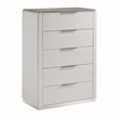 Jazz Contemporary 5 Drawer Chest with White Lacquer Finish