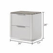 Jazz Modern 2-Drawer Nightstand in White Lacquer