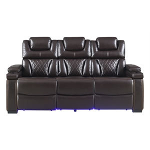 Galaxy Home Modern 2-Piece Power Reclining Sofa and Loveseat Set in Brown