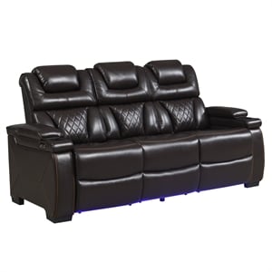 Galaxy Home Lexus Piece Power Reclining Set w Sofa/Loveseat/Chair in Brown