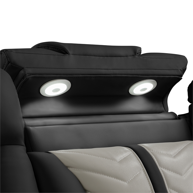 Cruiser Power Reclining Sofa with LED & Speakers in Black/Gray