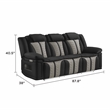 Cruiser Power Reclining Sofa with LED & Speakers in Black/Gray
