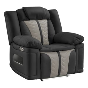Cruiser Power Reclining Chair with LED & Cup Holders in Black/Gray