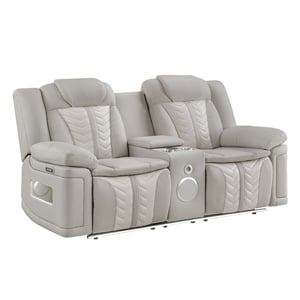 Cruiser Power Reclining Loveseat with Console in Gray Ice