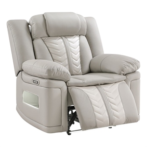 Cruiser Power Reclining Chair with LED & Cup Holders Gray Ice
