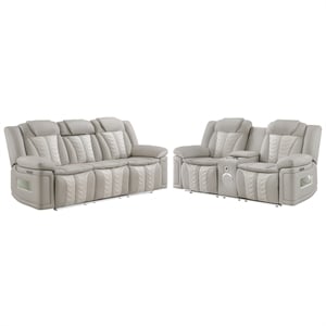 Cruiser 2-Pc Power Reclining Living Room Set in Gray Ice