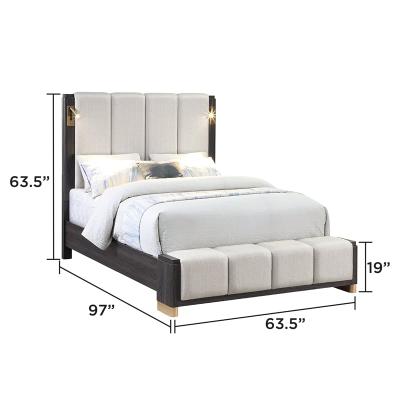 Clifton Queen 4 Piece Bedroom Set in Charcoal Gray