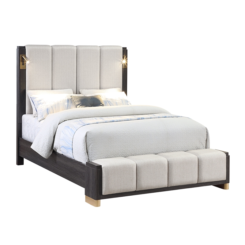 Clifton Queen 5 Piece Bedroom Set in Charcoal Gray