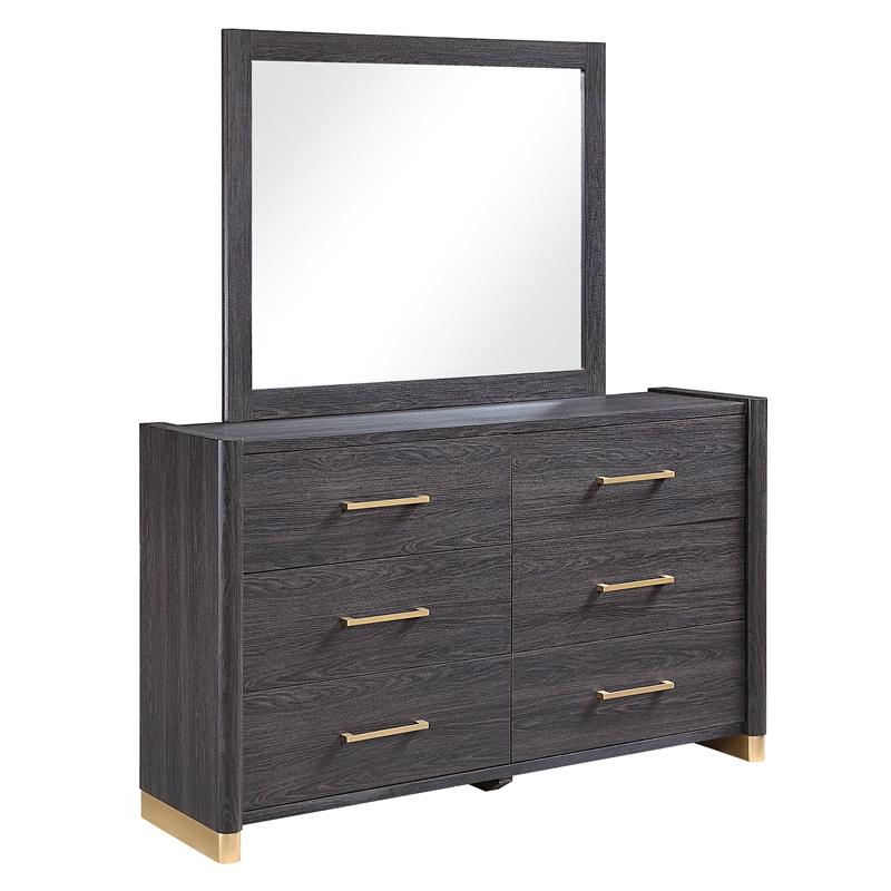 Clifton Mirror in Charcoal Gray