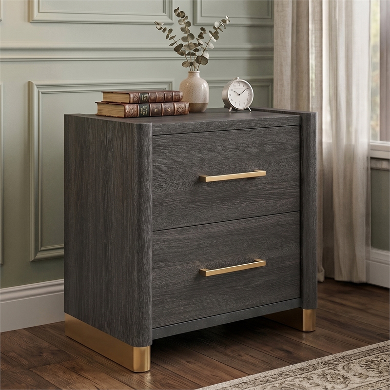 Clifton Nightstand in Charcoal Gray