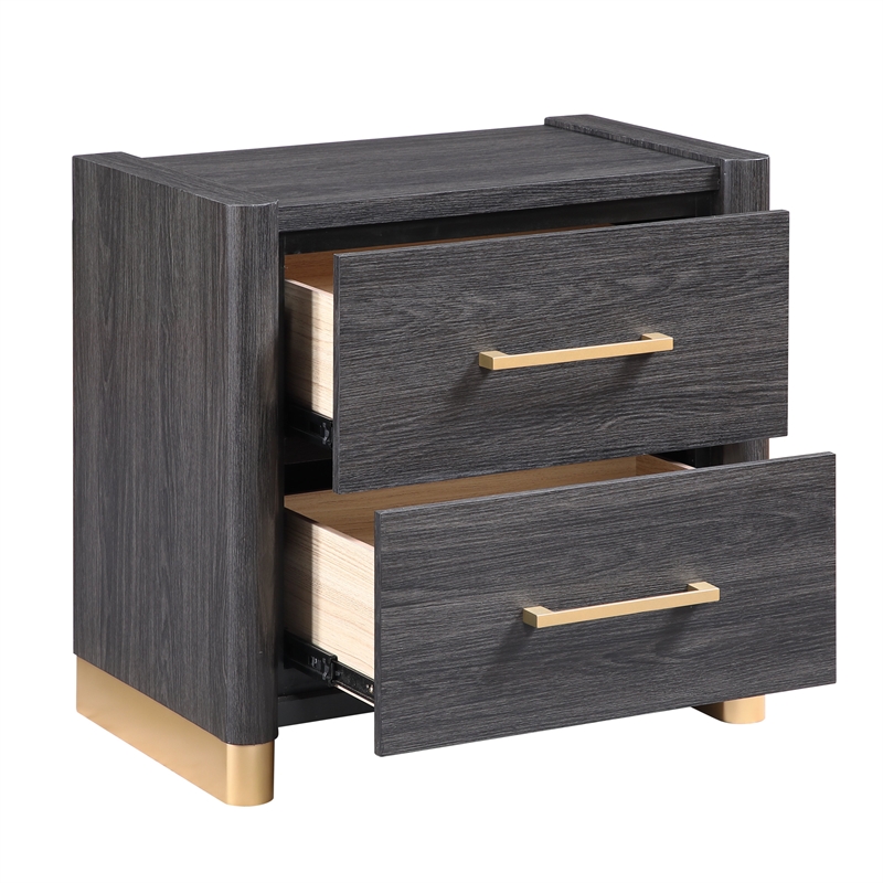 Clifton Nightstand in Charcoal Gray