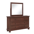 Boston Traditional 6-Drawer Wood Dresser in Walnut