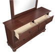 Boston Traditional 6-Drawer Wood Dresser in Walnut