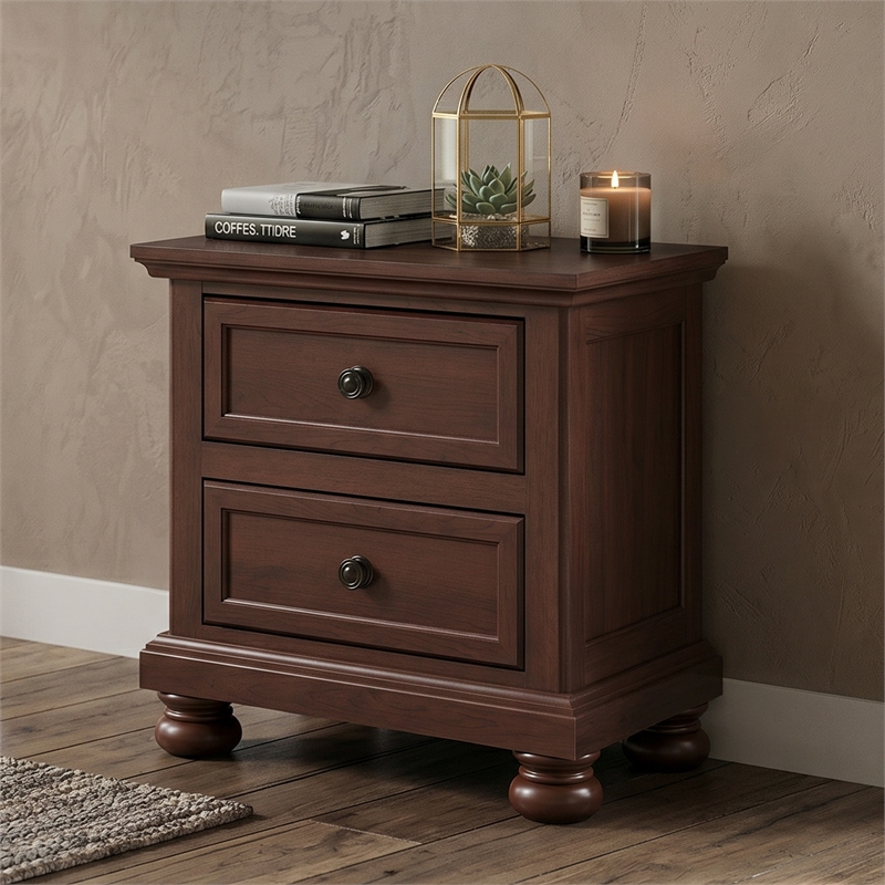 Boston Traditional Queen 5 Pc Bedroom Set in Walnut