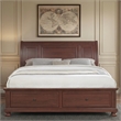 Boston Traditional Queen 5 Pc Bedroom Set in Walnut