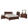 Boston Traditional Queen 5 Pc Bedroom Set in Walnut