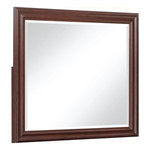 Boston Traditional Wood Framed Bedroom Mirror in Walnut Finish