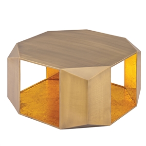 CT529 Geometric Gold Iron Coffee Table with Modern Open Frame Base