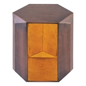 ET529 Geometric Copper Iron End Table with Modern Open Frame Design