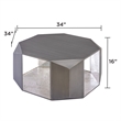 CT529 Geometric Silver Iron Coffee Table with Modern Open Frame Base