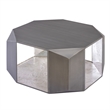 CT529 Geometric Silver Iron Coffee Table with Modern Open Frame Base