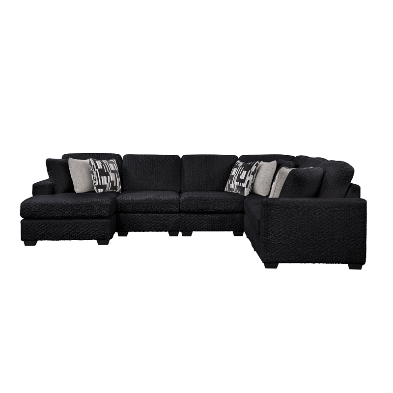 Maxwell Modern Sectional Sofa with Premium Upholstery in Black