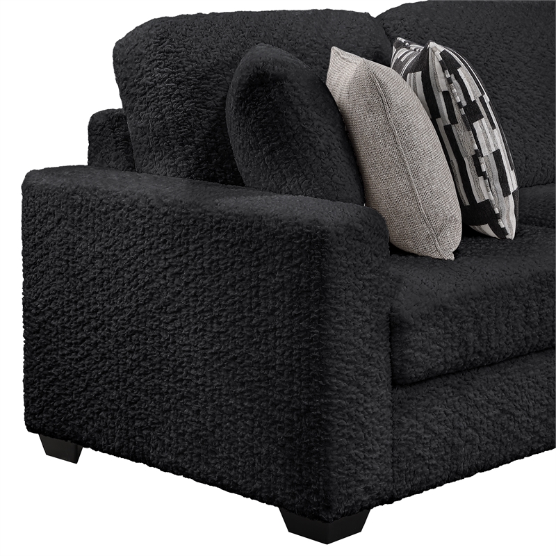 Maxwell Modern Sectional Sofa with Premium Upholstery in Black