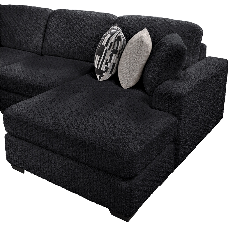 Maxwell Modern Sectional Sofa with Premium Upholstery in Black
