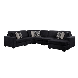 Maxwell Modern Sectional Sofa with Premium Upholstery in Black