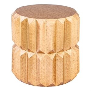Modern Aluminum Angular Panel End Table in Antique Brass Gold