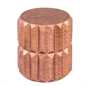 Modern Angular Panel Iron End Table Side Table in Antique Copper