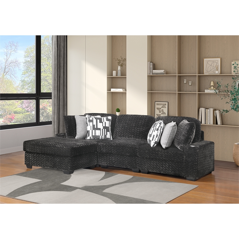 Magnum Modern Sectional Sofa with Premium Upholstery in GRAY
