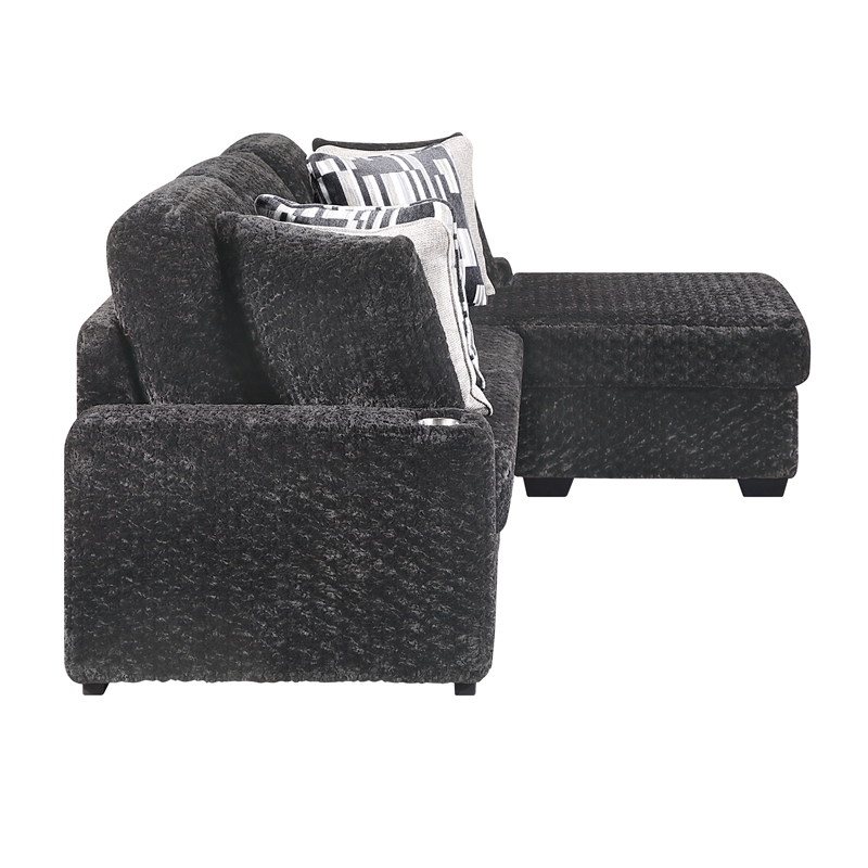 Magnum Modern Sectional Sofa with Premium Upholstery in GRAY