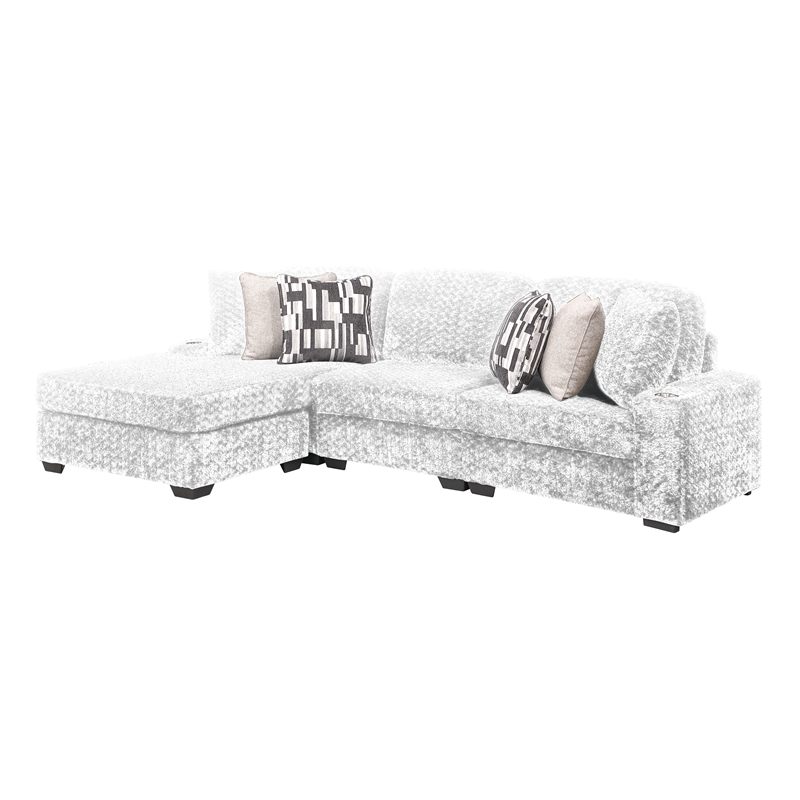 Galaxy Home Magnum Modern Sectional Sofa with Premium Upholstery in Cream