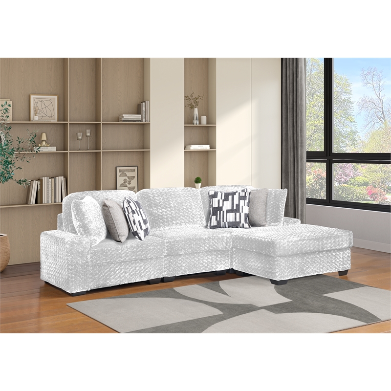 Galaxy Home Magnum Modern Sectional Sofa with Premium Upholstery in Cream